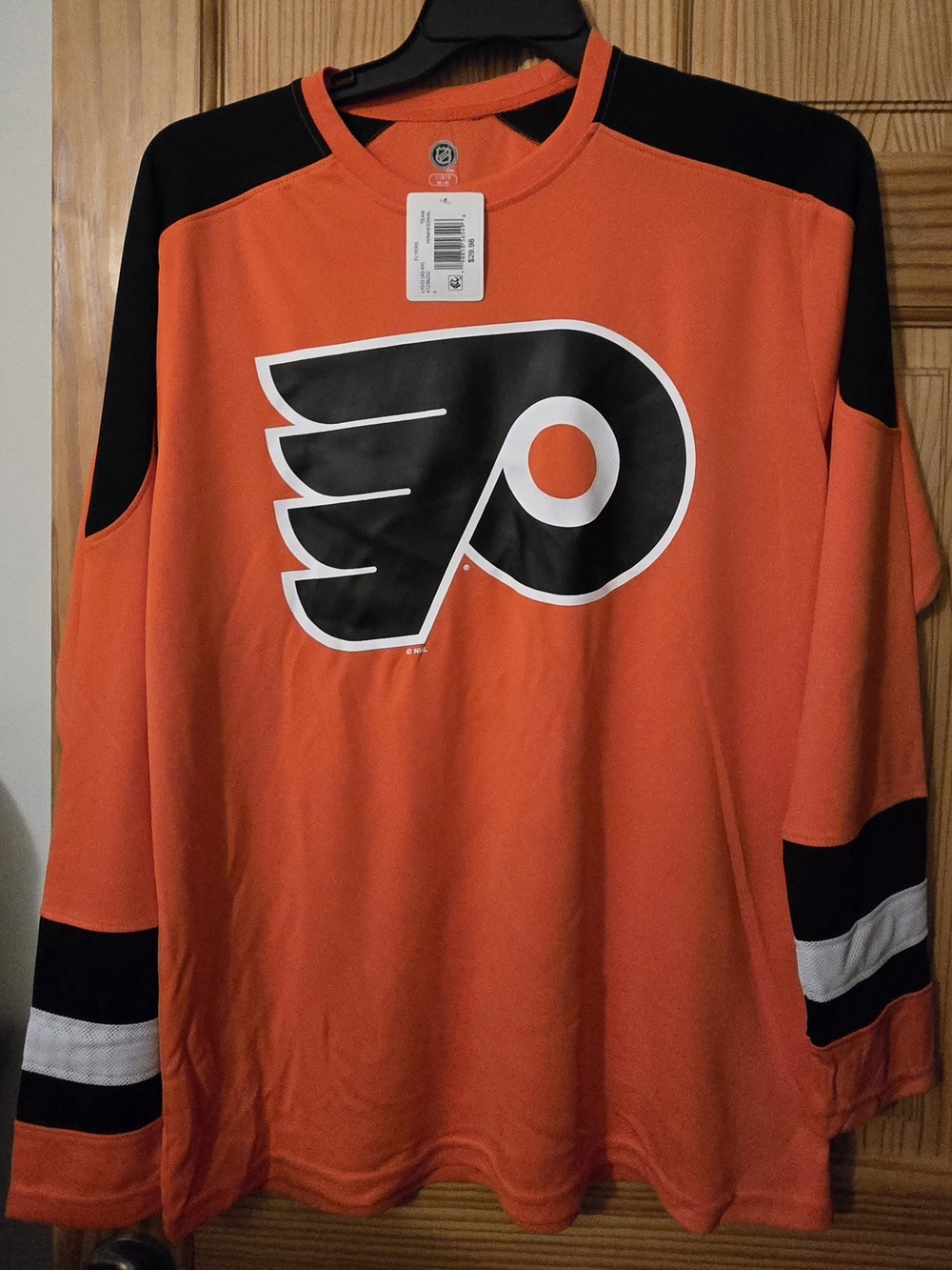 NHL Orange and Black Flyers Long-Sleeve Jersey